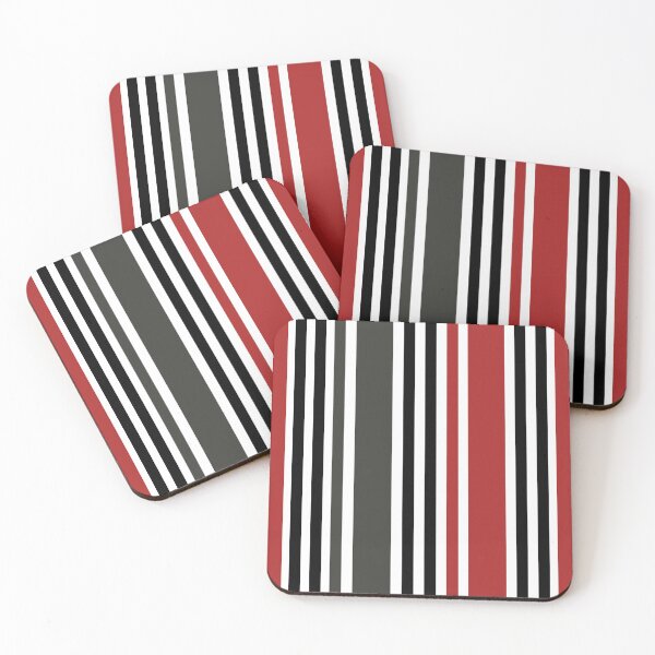 Item preview, Red Black Grey Vertical Stripes Pattern  designed and sold by Nisha Prabhu.