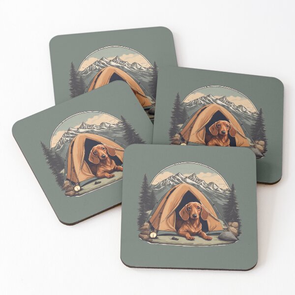 Item preview, Camping with dachshund nature outdoors dog puppy cute dog mom dad  designed and sold by SoulfulT.