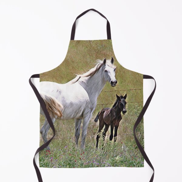 Item preview, WHITE ANDALUSIAN MARE AND FOAL, BEAUTIFULL DESIGNS FOR HORSE LOVERS designed and sold by Barbara Jean Photo Art And Design.