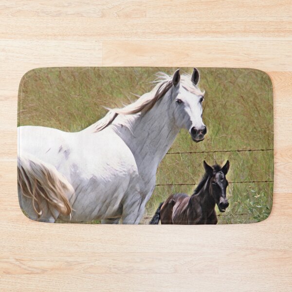 Item preview, WHITE ANDALUSIAN MARE AND FOAL, BEAUTIFULL DESIGNS FOR HORSE LOVERS designed and sold by Barbara Jean Photo Art And Design.