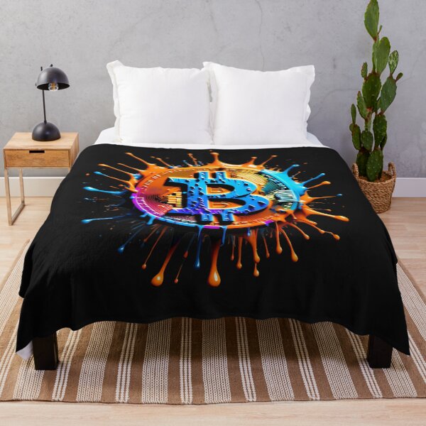 Item preview, Color Splashes Blue Orange Bitcoin Logo designed and sold by ChristianSchh.