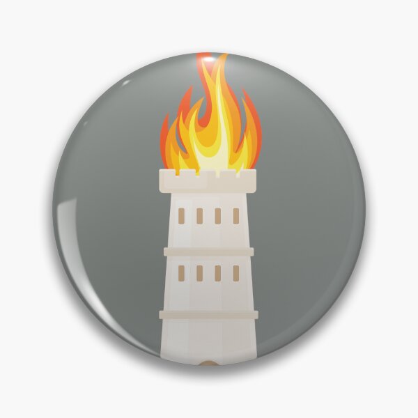 Item preview, A white tower topped with flames patten on smoke grey designed and sold by ArtCounts.