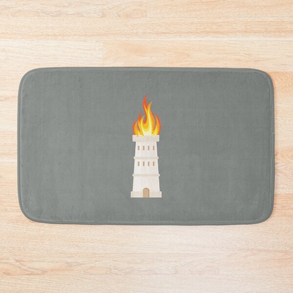 Item preview, A white tower topped with flames patten on smoke grey designed and sold by ArtCounts.