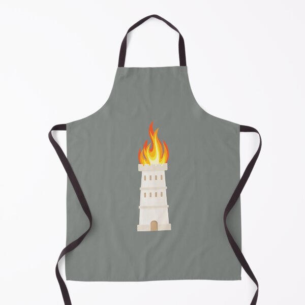 Item preview, A white tower topped with flames patten on smoke grey designed and sold by ArtCounts.