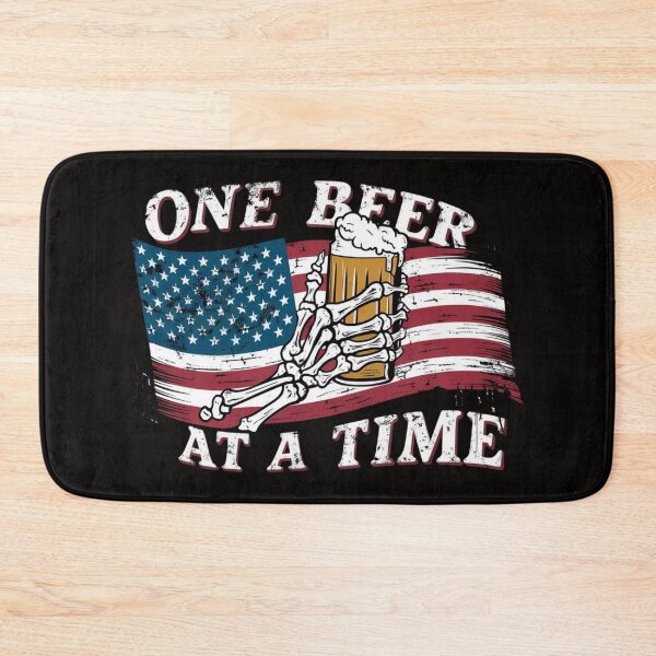 Item preview, One Beer At A Time - Patriotic USA Flag & Skeleton Hand with Beer T-Shirt designed and sold by HOMEDESIGNPRINT.