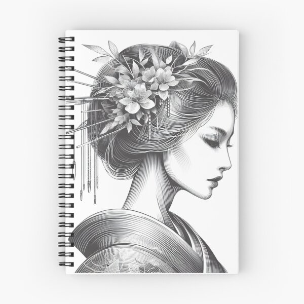Item preview, Beautiful Geisha 1 Oriental Line Art  designed and sold by FrequencyV.