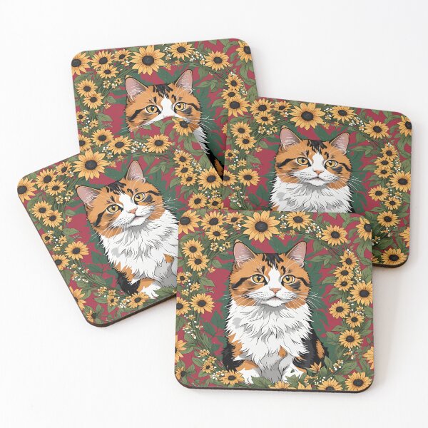 Item preview, Maryland Calico Cat And Black Eyed Susan Flowers 2 designed and sold by taiche.