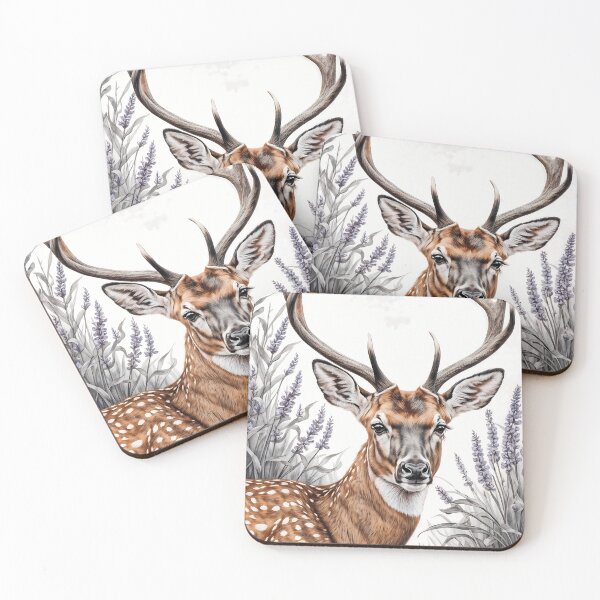 Item preview, Colorful Drawing of an Axis Deer in the Wild designed and sold by Petalandfur.