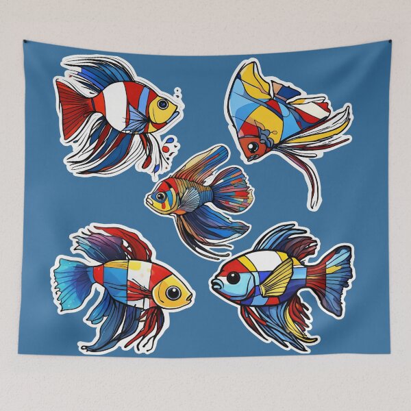 Item preview, Beta fish stickers designed and sold by VickyJo111.
