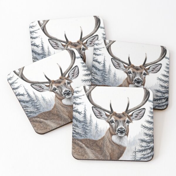 Item preview, Colorful Drawing of a White-Tailed Deer in the Wild designed and sold by Petalandfur.