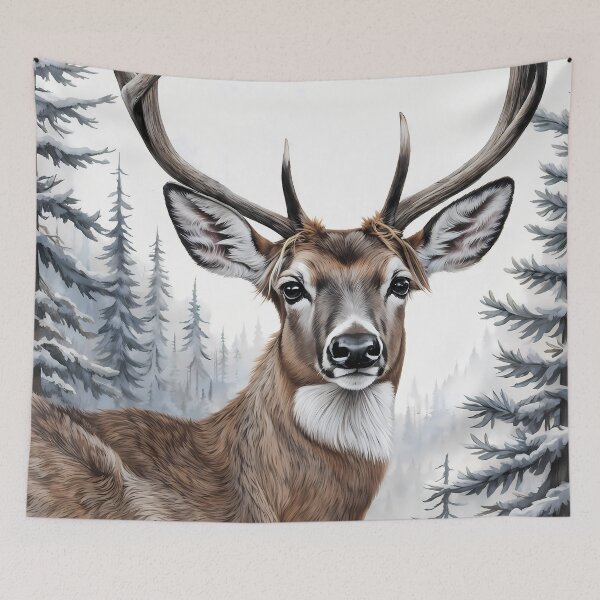 Item preview, Colorful Drawing of a White-Tailed Deer in the Wild designed and sold by Petalandfur.