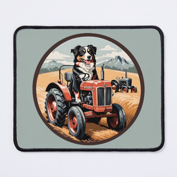Item preview, Australian Shepherd Dog Driving a Vintage Tractor designed and sold by Ameiva-Apparel.