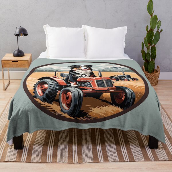 Item preview, Australian Shepherd Dog Driving a Vintage Tractor designed and sold by Ameiva-Apparel.