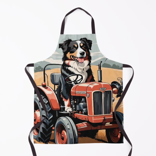 Item preview, Australian Shepherd Dog Driving a Vintage Tractor designed and sold by Ameiva-Apparel.
