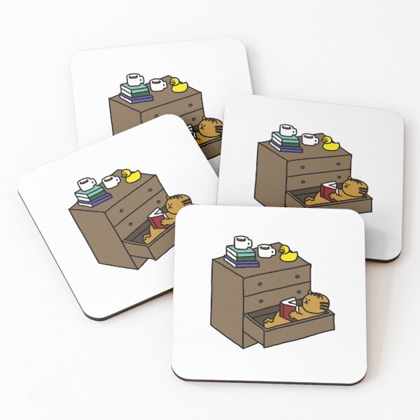 Item preview, a Cat and a Duck reading a book in the drawer designed and sold by superbaechoo.