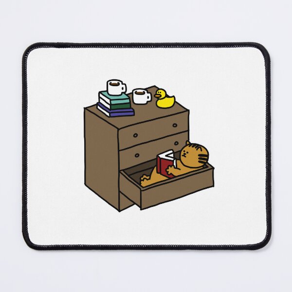 Item preview, a Cat and a Duck reading a book in the drawer designed and sold by superbaechoo.