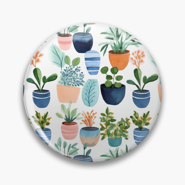 Item preview, watercolor pots seamless pattern 4 designed and sold by FlaskLab.