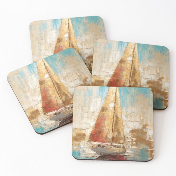 Item preview, Lake reflection  with yatch in vintage  designed and sold by CosmicNook1.