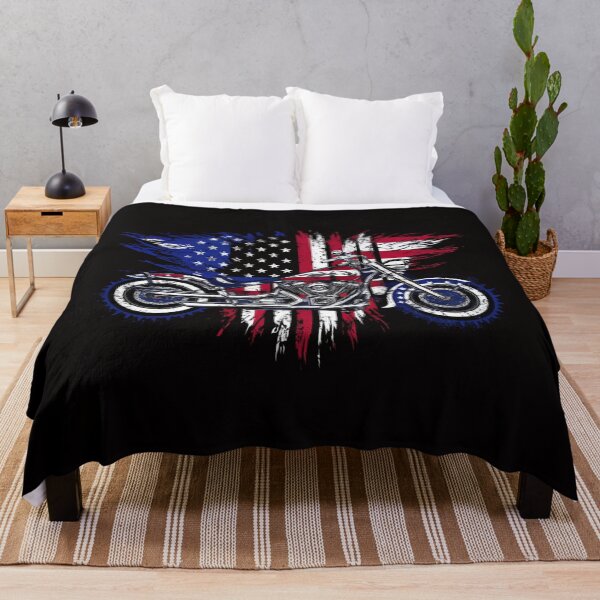 Item preview, Patriotic Motorcycle T-Shirt, American Flag and Bike Design designed and sold by HOMEDESIGNPRINT.