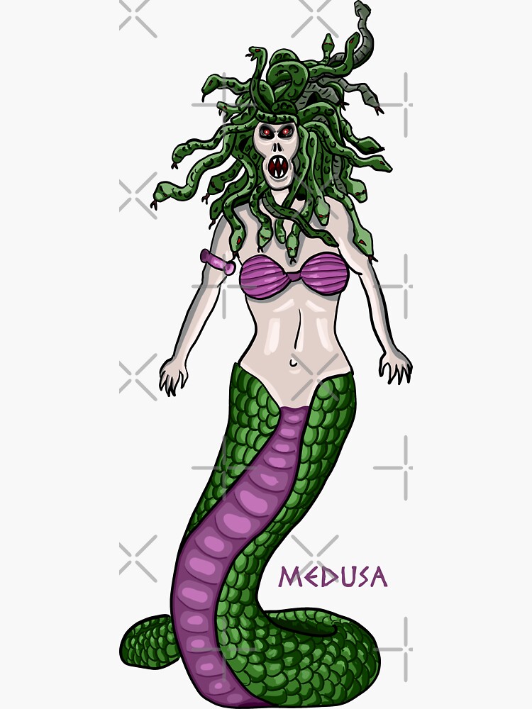 Thumbnail 3 von 3, Sticker, Medusa Gorgone designt und verkauft von Kobeko.