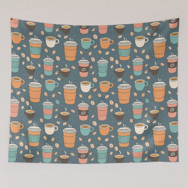 Item preview, Coffee and coffee cup repeatitive design designed and sold by Artkitokri.