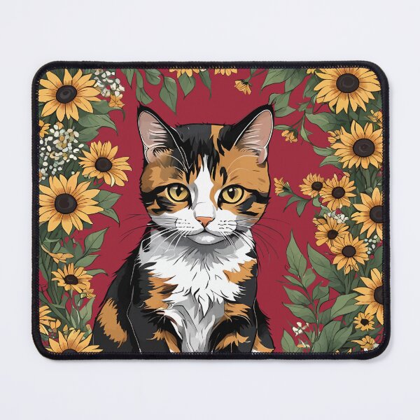 Item preview, Maryland Calico Cat And Black Eyed Susan Flowers 3 designed and sold by taiche.