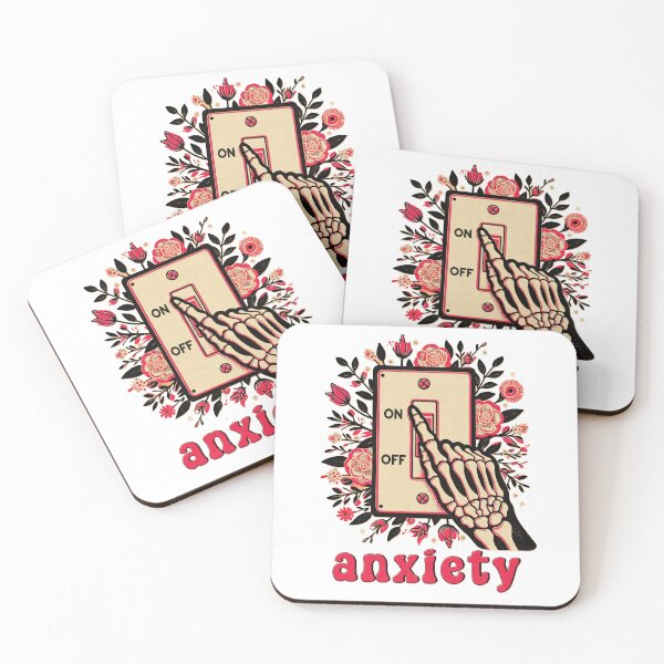 Item preview, Anxiety mode on/off switch with retro flowers designed and sold by Dolphin Graphic.