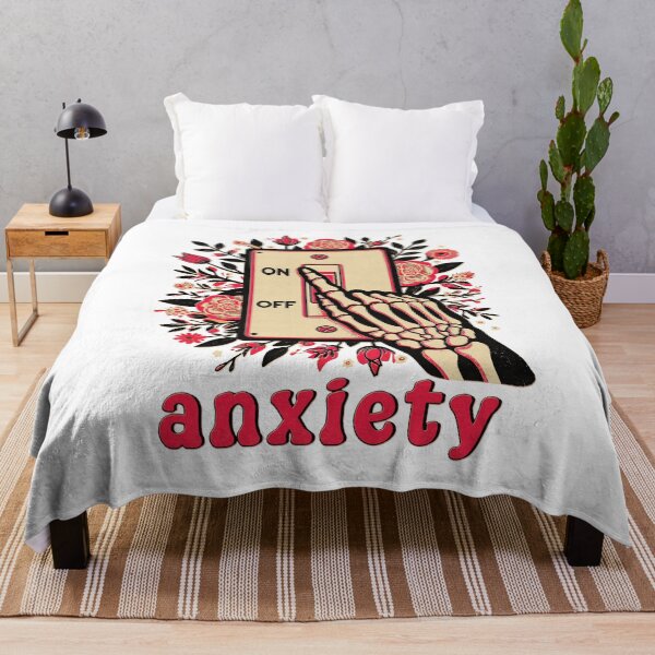 Item preview, Anxiety mode on/off switch with retro flowers designed and sold by Dolphin Graphic.