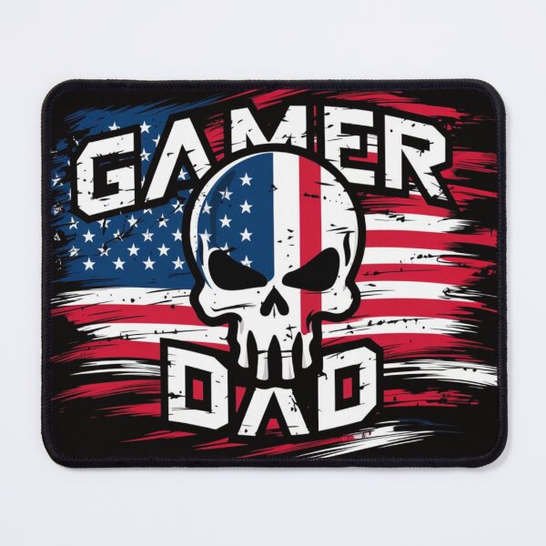 Item preview, Gamer Dad Patriotic Skull T-Shirt - American Flag Gaming Tee designed and sold by HOMEDESIGNPRINT.