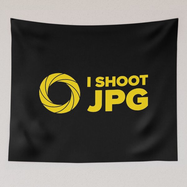 Item preview, I Shoot JPG V3 (Yellow Text on Black) designed and sold by STUDIO-72.