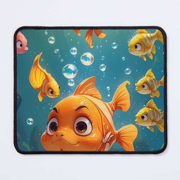 Item preview, The real goldfish are curiously nibbling at the crackers, creating a playful interaction designed and sold by arjad3n.