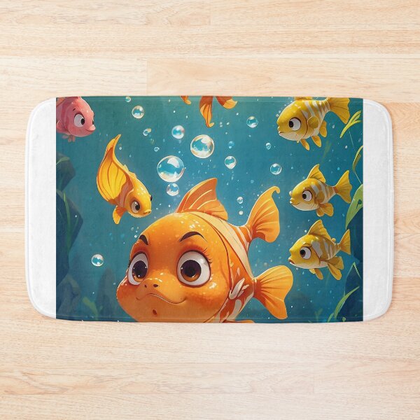 Item preview, The real goldfish are curiously nibbling at the crackers, creating a playful interaction designed and sold by arjad3n.