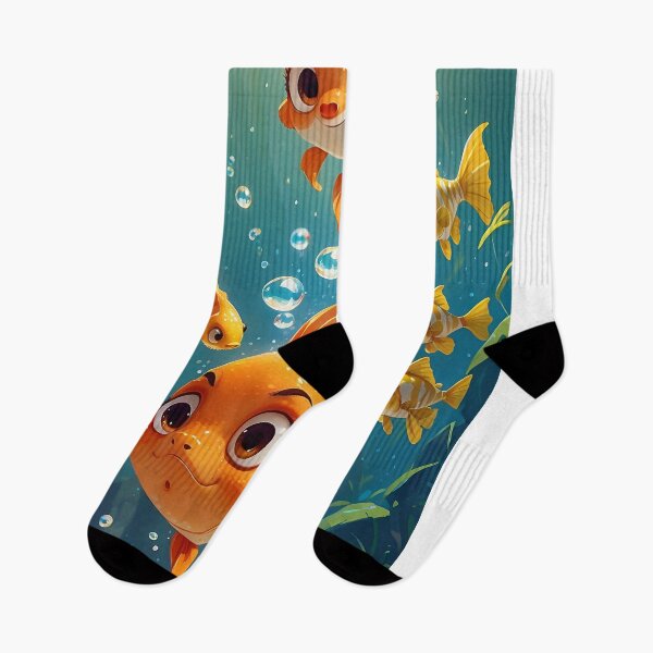 Item preview, The real goldfish are curiously nibbling at the crackers, creating a playful interaction designed and sold by arjad3n.