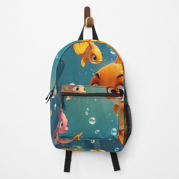 Item preview, The real goldfish are curiously nibbling at the crackers, creating a playful interaction designed and sold by arjad3n.