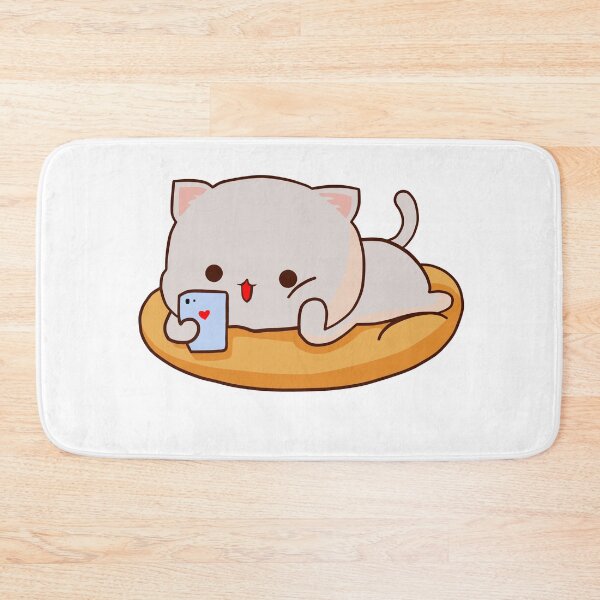 Item preview, Cute Milk and Mochi Peach cat love chat  designed and sold by ThePurplePrints.