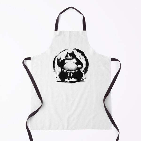 Item preview, Sumo Cat Wrestler Sumie Enso Circle Japanese Brushstroke designed and sold by TomFrontierArt.