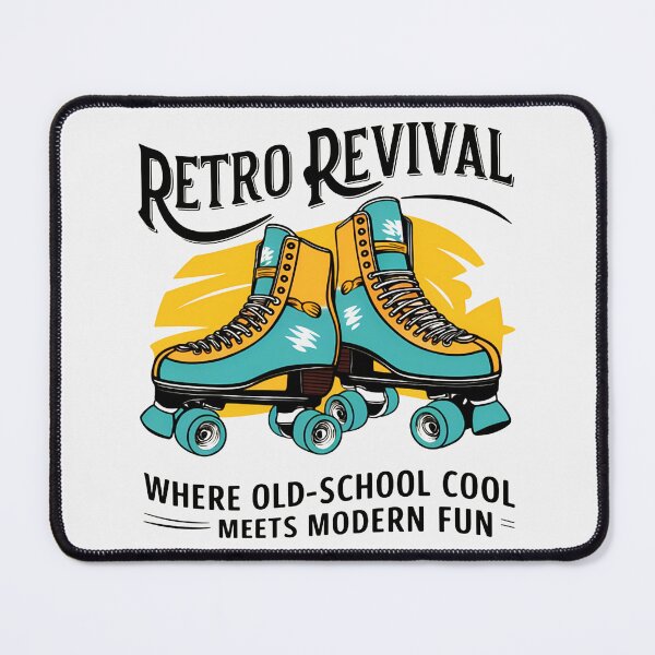 Item preview, RETRO ROLLER SKATES: A Blast from the Past in Vibrant Yellow & Blue designed and sold by SplashTastic.