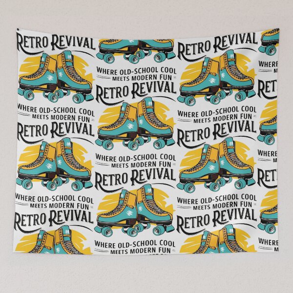 Item preview, RETRO ROLLER SKATES: A Blast from the Past in Vibrant Yellow & Blue designed and sold by SplashTastic.