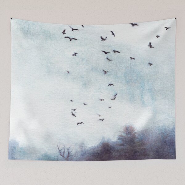 Item preview, Foggy forest watercolor art designed and sold by FleurDesign.