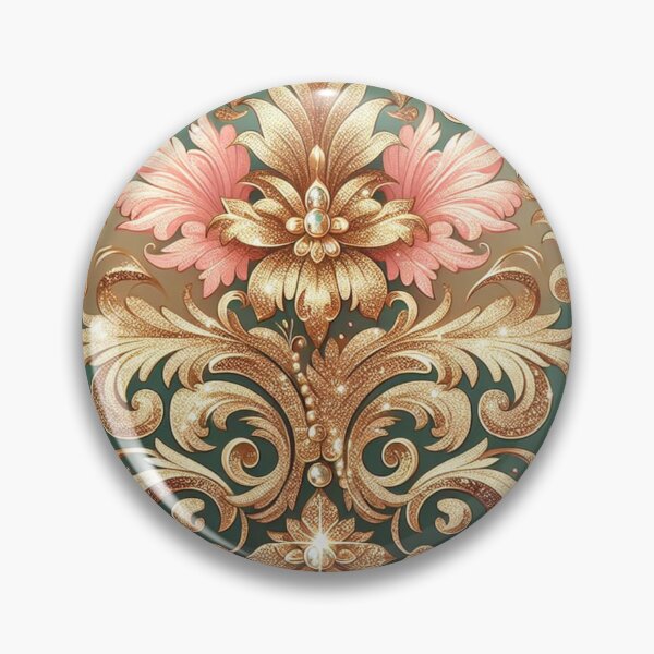 Item preview, Pink, Gold & Matte Green Damask designed and sold by DesignsByPrnces.
