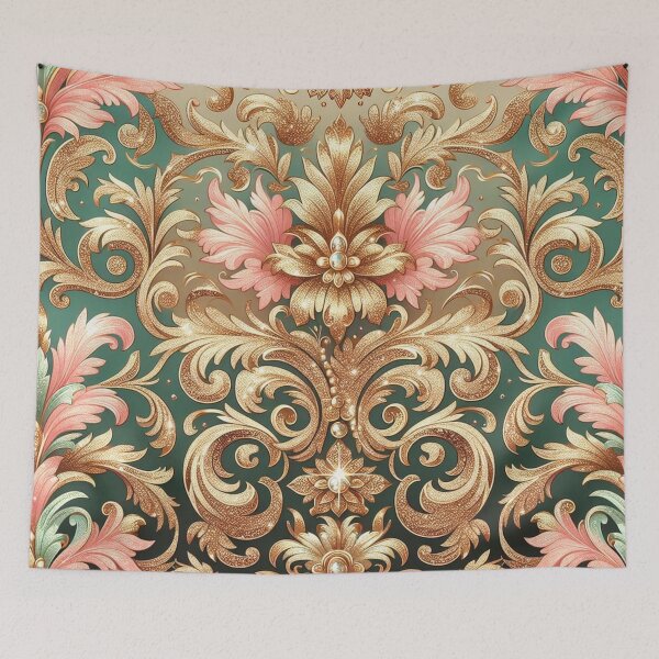 Item preview, Pink, Gold & Matte Green Damask designed and sold by DesignsByPrnces.