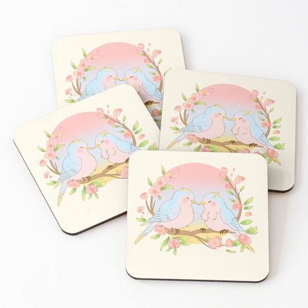 Item preview, cute kawaii couple bird sticker T-shirt designed and sold by Narukuku.