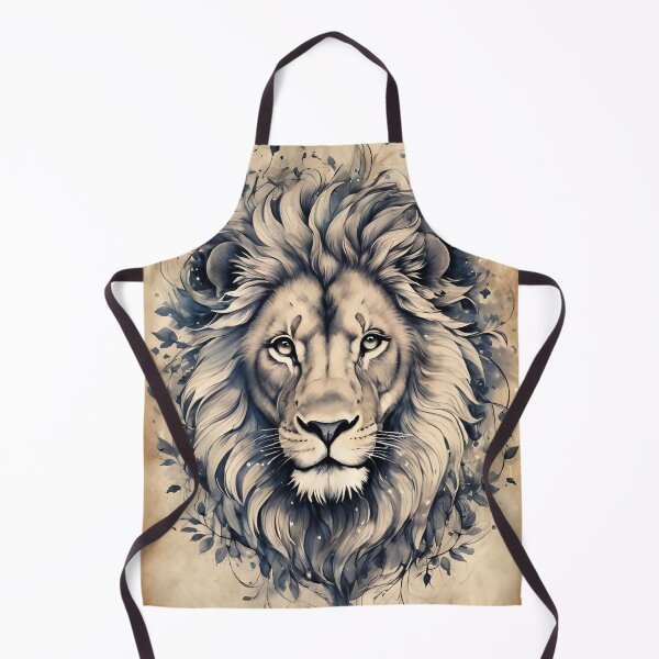 Item preview, Majestic Lion: Ink Illustration on Parchment designed and sold by ByteyCreatives.