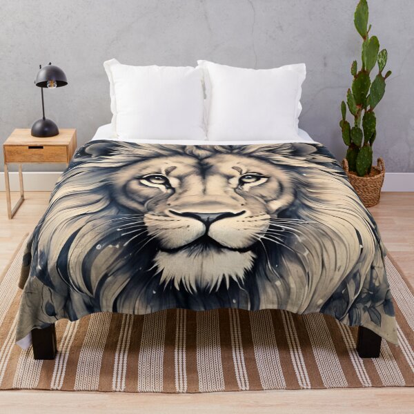 Item preview, Majestic Lion: Ink Illustration on Parchment designed and sold by ByteyCreatives.