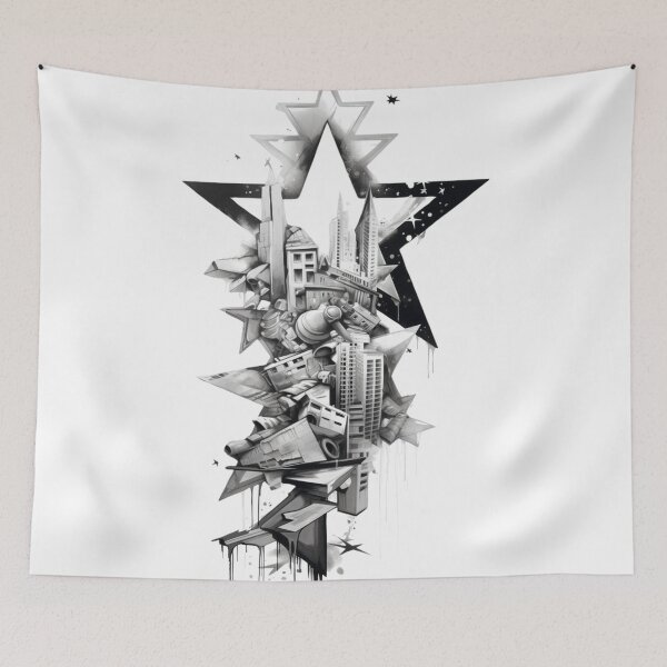 Item preview, Greyscale City Stars Design 4 of 5 designed and sold by Jenson Major.