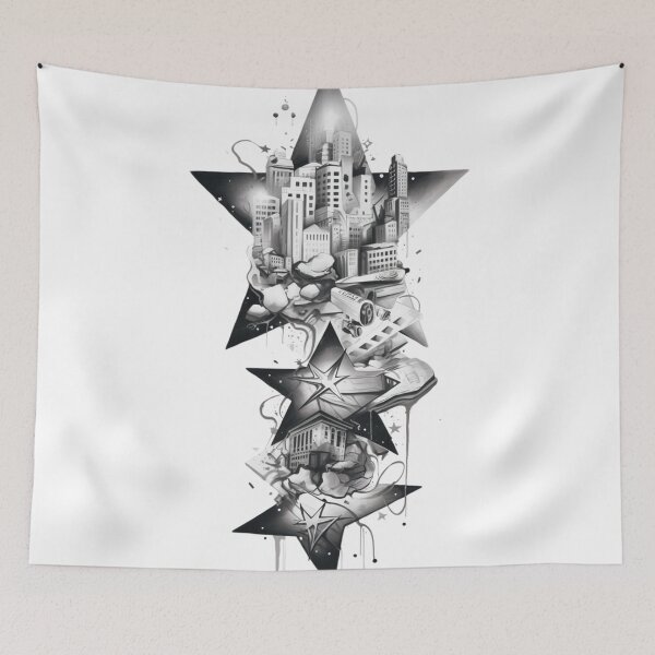 Item preview, Greyscale City Stars Design 5 of 5 designed and sold by Jenson Major.