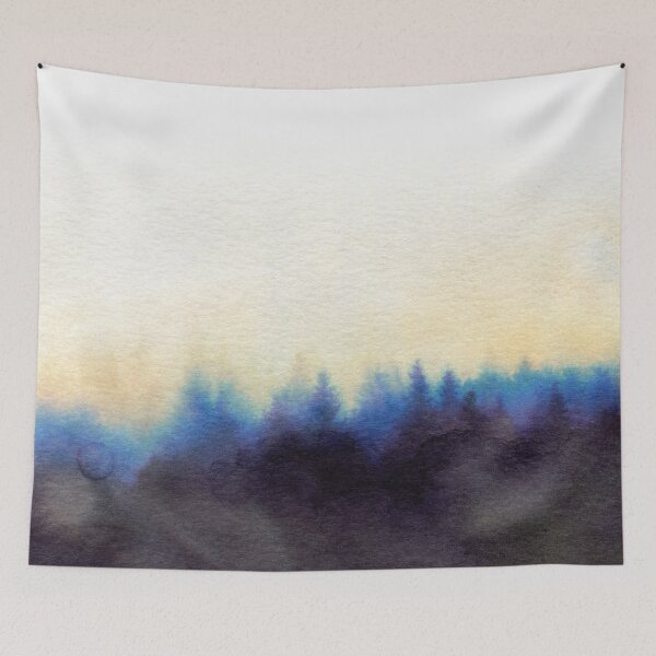 Item preview, Woodland horizon watercolor artwork designed and sold by FleurDesign.