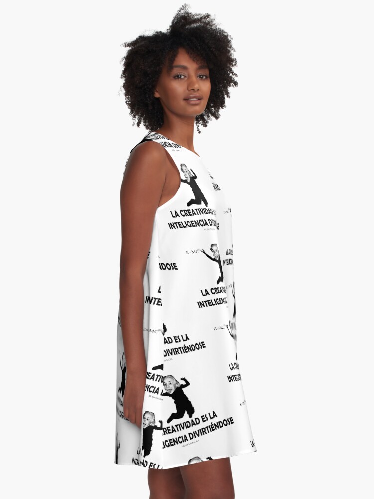Vista alternativa de Vestido acampanado EINSTEIN: LA CREATIVIDAD ES LA INTELIGENCIA DIVIRTIENDOSE