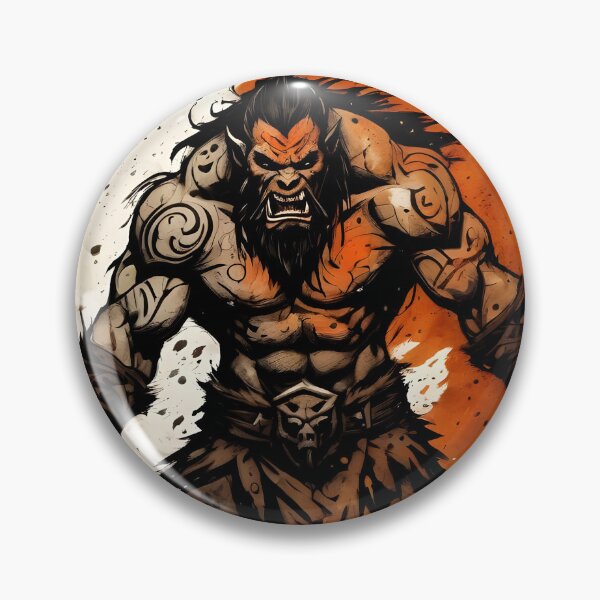 Item preview, Fierce Orc Warrior: Ink Illustration on Parchment designed and sold by ByteyCreatives.