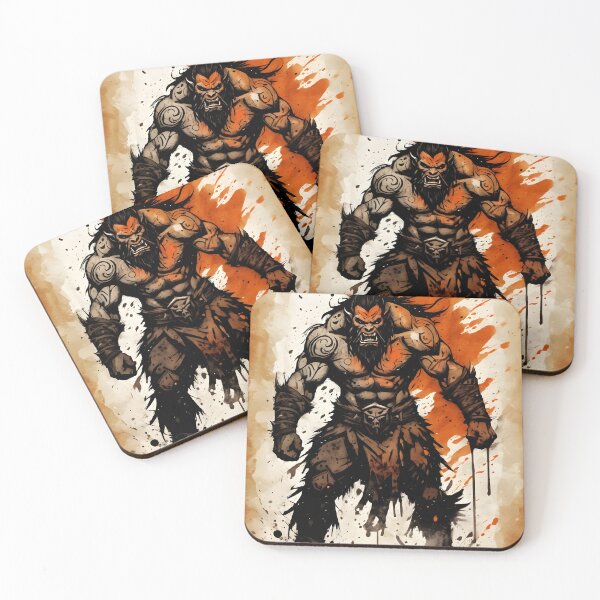 Item preview, Fierce Orc Warrior: Ink Illustration on Parchment designed and sold by ByteyCreatives.